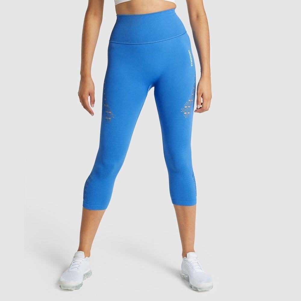 Gymshark Energy Seamless Cropped Leggings Size Medium High Rise Eyelet Workout